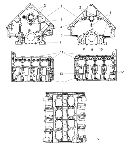 2011 Ram 1500 Engine Cylinder Block & Hardware Diagram 3 - Thumbnail