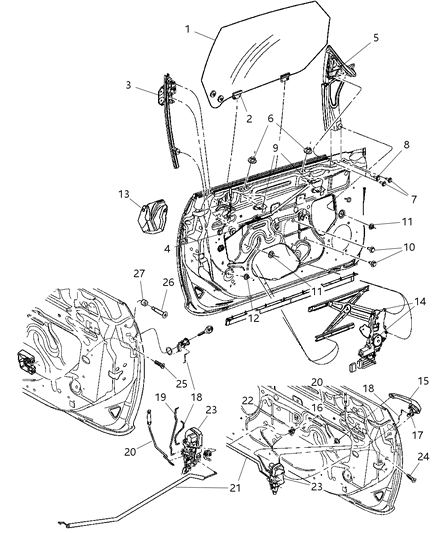 2004 Chrysler PT Cruiser Door, Front Diagram 1 - Thumbnail