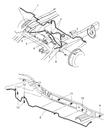 2000 Dodge Durango Tube Brake Diagram for 52009548AB