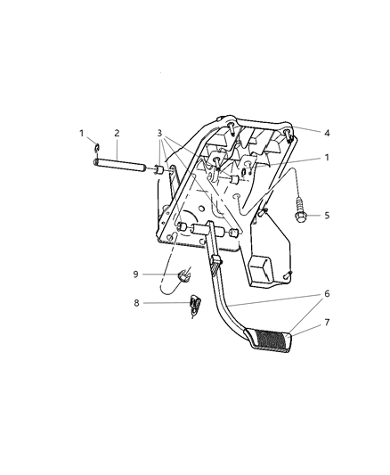 2007 Chrysler Aspen Pedal, Brake, Standard Diagram