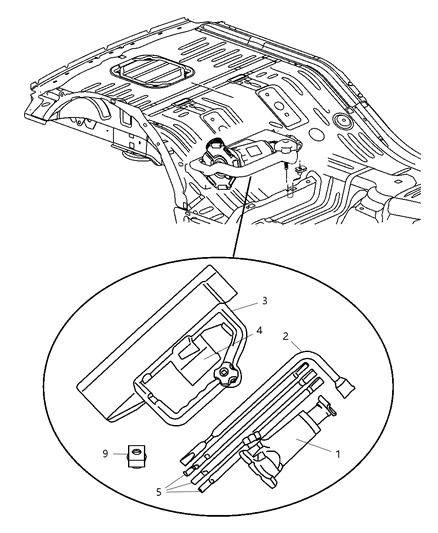 2005 Jeep Liberty Handle Rod Diagram for 5093510AA