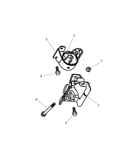 1999 Jeep Grand Cherokee Engine Mounting, Rear Diagram 1 - Thumbnail