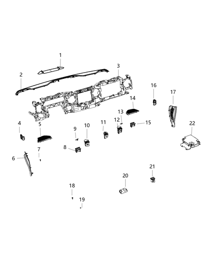 2021 Jeep Wrangler Instrument Panel & Structure Diagram 2 - Thumbnail