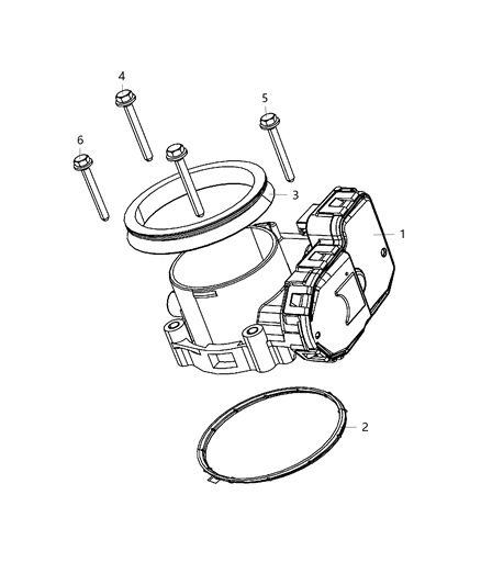 2008 Dodge Ram 1500 Throttle Body & Related Diagram