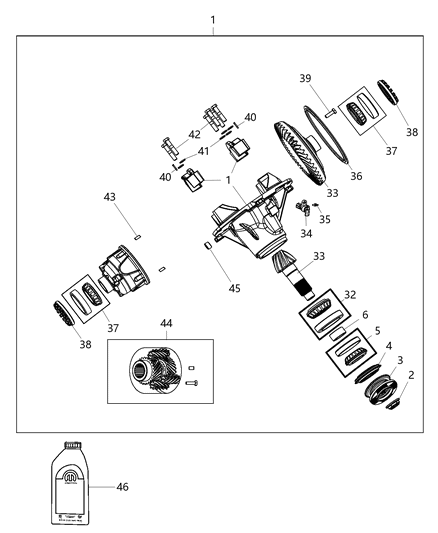 2016 Ram 5500 Differential Assembly of Rear Axle; Differential And Drive Line Diagram