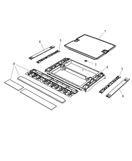 2011 Dodge Nitro Storage Bin Rear Load Floor Diagram for 1PH851DVAA