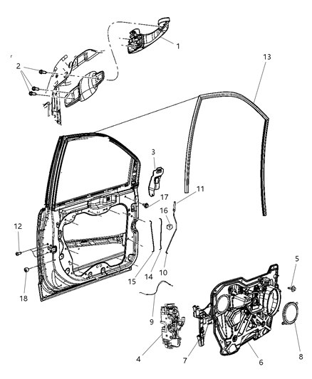 2009 Dodge Grand Caravan Latch Front Door Diagram for 4589281AF