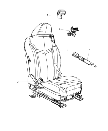 2013 Chrysler 200 Lap & Shoulder Belt, Black, Front Driver Side Diagram for 1JV71DX9AA