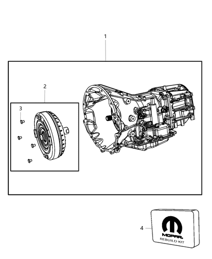 2008 Jeep Wrangler Transmission / Transaxle Assembly of Automatic Transmission Diagram 1 - Thumbnail