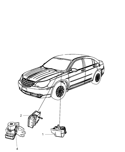 2009 Chrysler Sebring Module Anti-Lock Brake System Diagram for 68053265AA