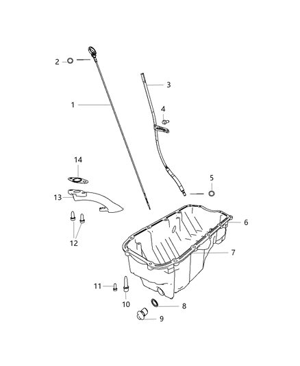 2019 Jeep Compass Engine Oil Pan , Engine Oil Level Indicator Diagram 1 - Thumbnail
