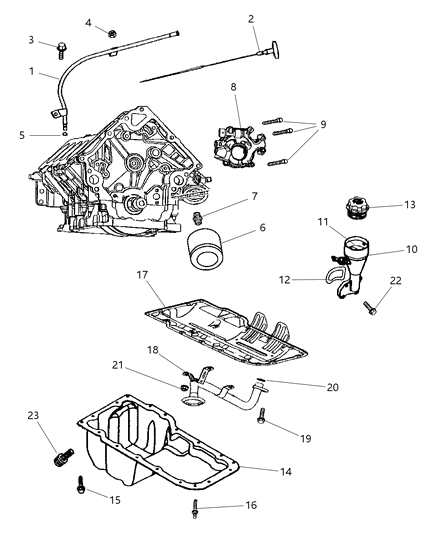 2001 Jeep Grand Cherokee Engine Oiling Diagram 2 - Thumbnail