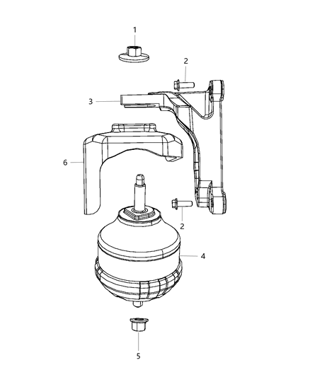 2014 Jeep Wrangler Engine Mounting Right Side Diagram 1 - Thumbnail