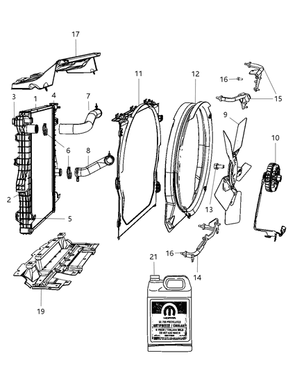 2010 Dodge Ram 2500 Radiator Clamp, Inner Diagram for 6036705AA