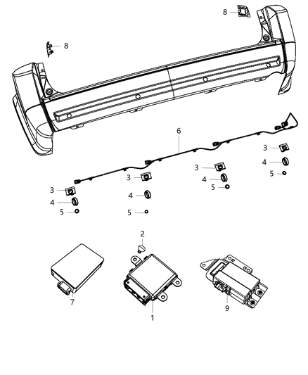 2012 Ram C/V Park Assist Diagram