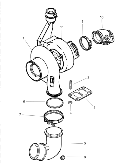 1998 Dodge Ram 2500 Regular Cab Turbocharger Diagram 1 - Thumbnail