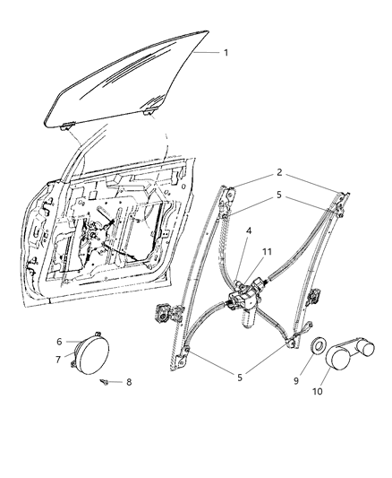 2006 Dodge Caravan Door, Front Diagram 1 - Thumbnail
