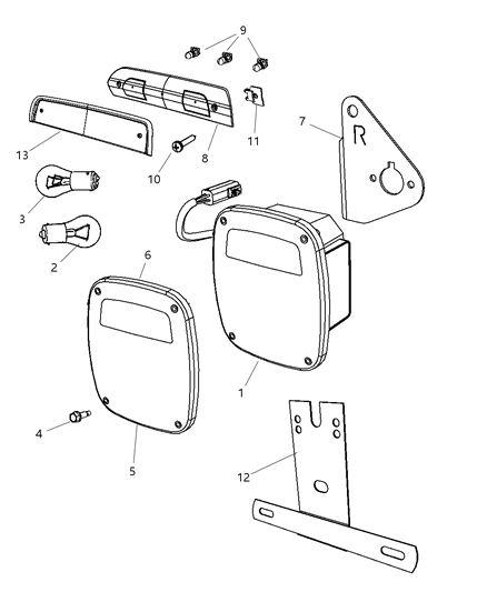 2011 Ram 3500 Cab Chassis Lamps - Rear Diagram