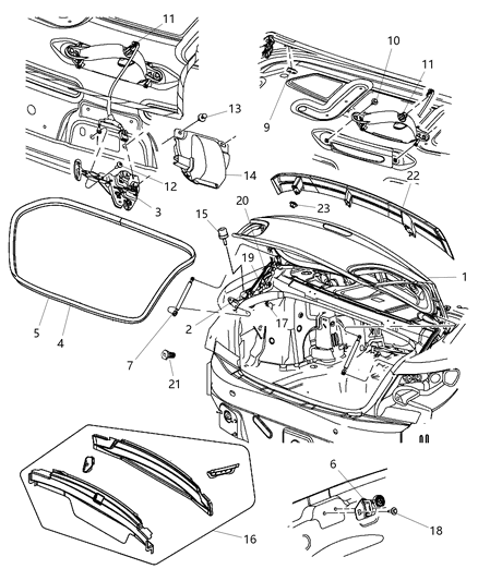 2011 Dodge Avenger Lift Cylinder Diagram for 5155055AB