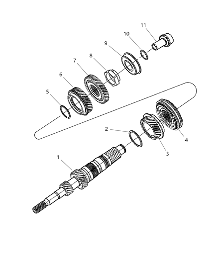 2003 Chrysler Sebring Sedan & Convertible Input Shaft & Gears Diagram