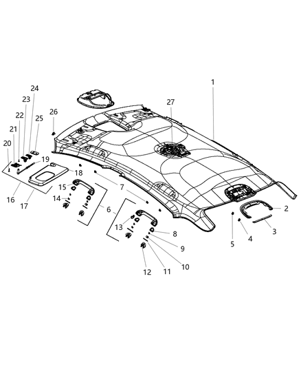 2013 Dodge Dart Visor Illuminated Diagram for 1TC60HDAAD