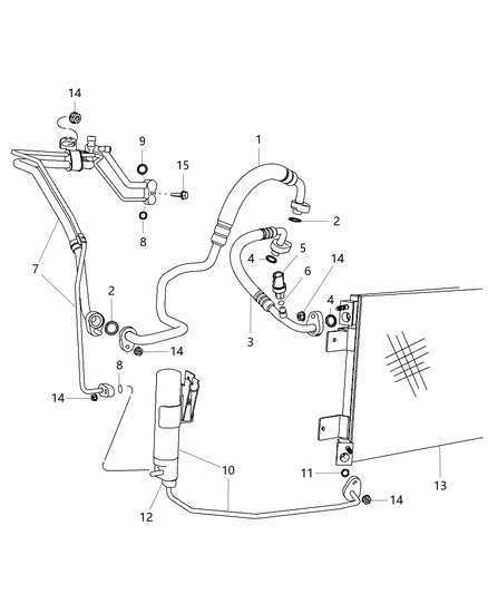 2010 Jeep Compass Line A/C Suction And Liquid Diagram for 5058901AB