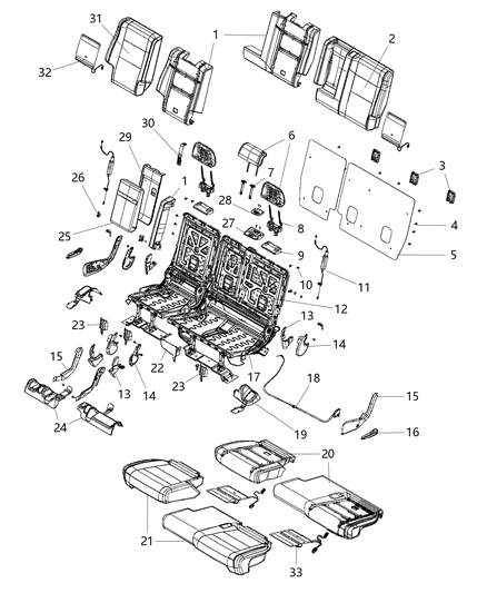2015 Jeep Grand Cherokee Rear Seat - Split Seat Diagram 7 - Thumbnail