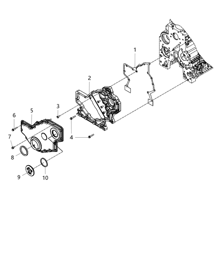 2016 Ram 3500 Cab Chassis Timing Case Cover Diagram