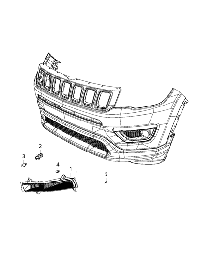 2021 Jeep Compass Lamps, Front, Park, Turn, Side Marker And Fog Diagram 2 - Thumbnail