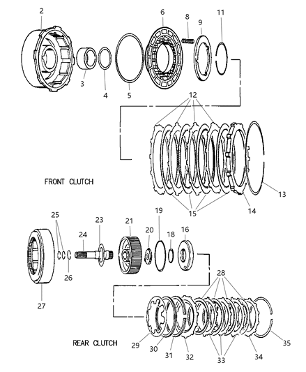 2001 Dodge Ram 3500 Regular Cab Clutch, Front & Rear With Gear Train Diagram 2 - Thumbnail
