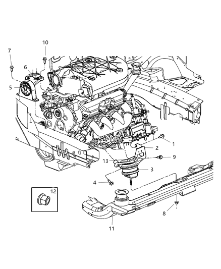 2006 Chrysler Pacifica Bracket Engine Mount Diagram for 5510006AC