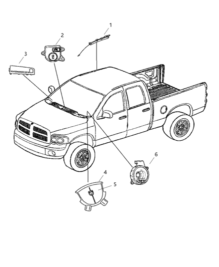 2007 Dodge Ram 3500 Pickup Air Bags, Clock Spring, Switch Diagram