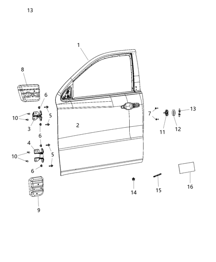 2021 Dodge Durango Outer Panel, Front Passenger Side Diagram for 55369464AB