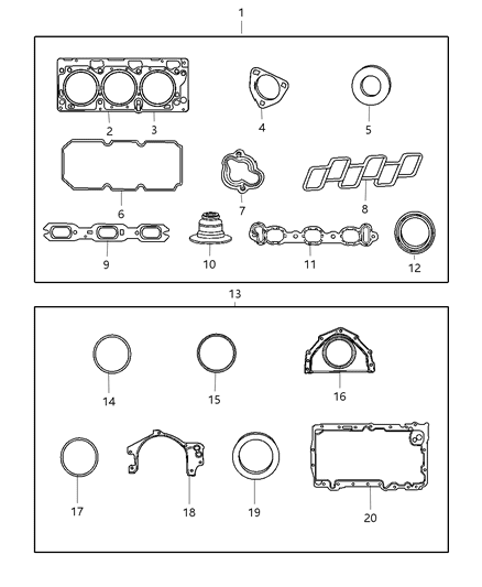 2009 Dodge Journey Engine Gasket Kits Diagram 4 - Thumbnail