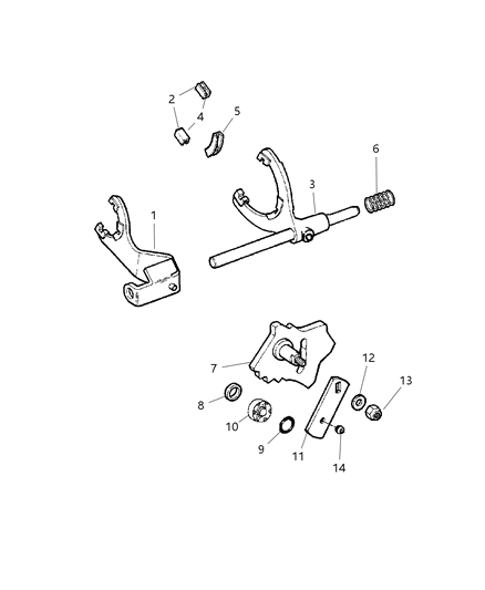 2003 Dodge Ram 3500 Spring Mode Fork Diagram for 5086320AA