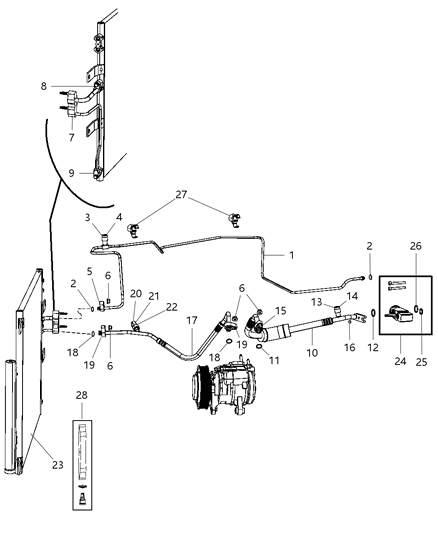 2011 Ram 1500 Line A/C Suction Diagram for 55056864AD
