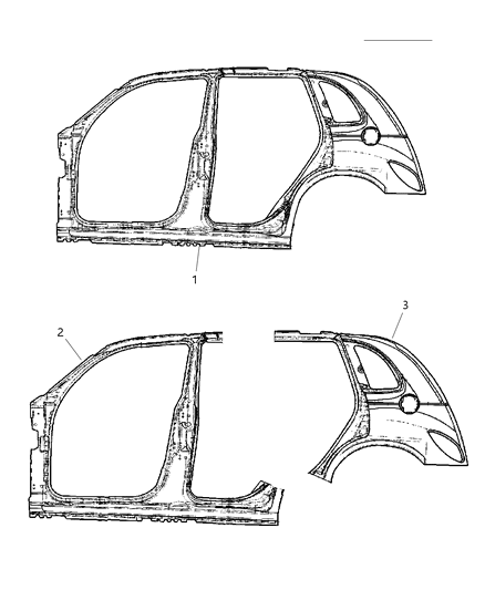 2001 Chrysler PT Cruiser Aperture Panels Diagram 1 - Thumbnail