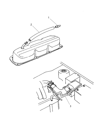 2004 Dodge Caravan Hose PCV Valve To Intake Manifold Diagram for 4781252AC