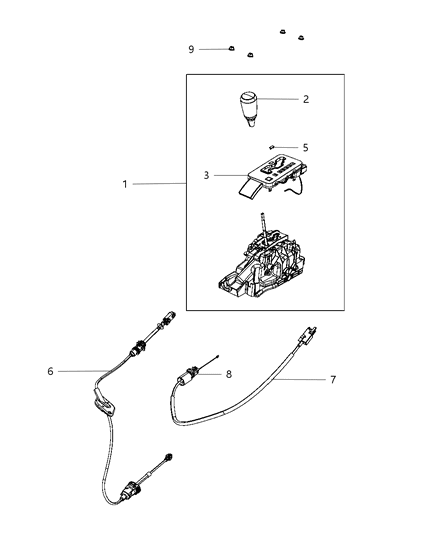 2009 Jeep Liberty Shift Knob Diagram for 52125510AB