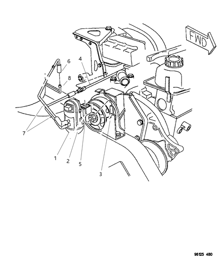 1997 Chrysler Town & Country Harness, Vacuum, Engine Side Diagram for 4612990