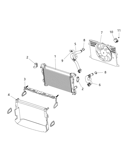 2015 Ram ProMaster City Radiator & Related Parts Diagram
