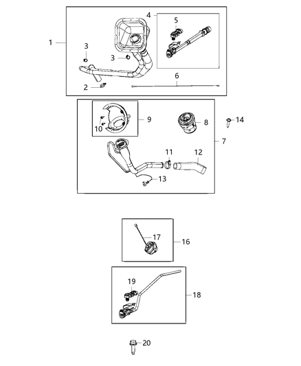 2020 Ram 2500 Housing Fuel Filler Serviced In Item 11 Diagram for 68421572AA