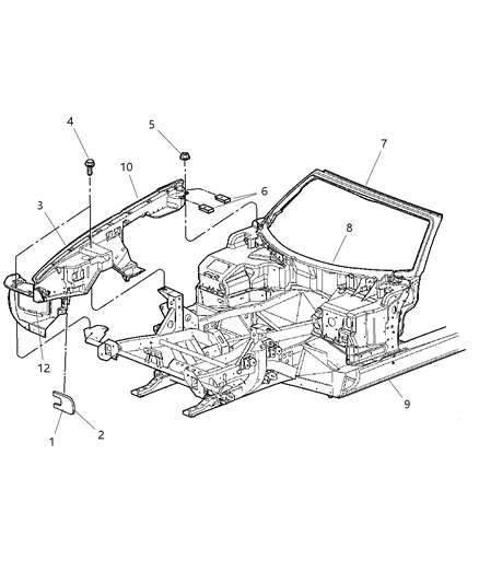 2004 Dodge Viper Front Fender Diagram