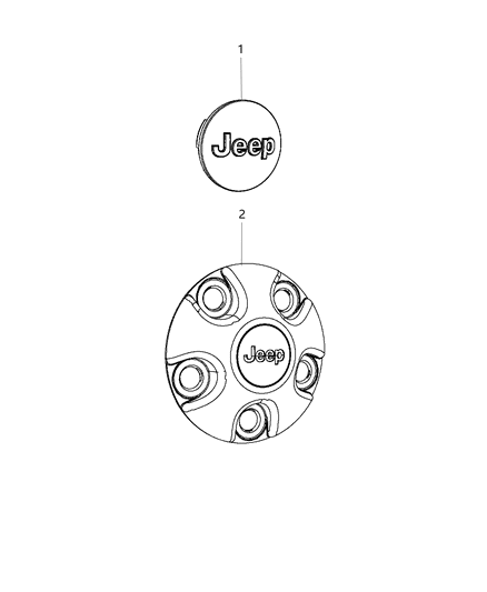 2020 Jeep Gladiator Center Cap Diagram for 1LB77MALAC