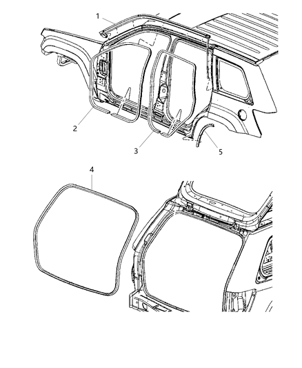 2010 Jeep Grand Cherokee Body Weatherstrips & Seals Diagram