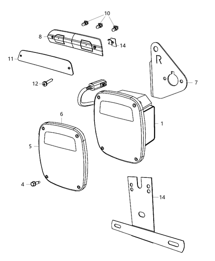 2008 Dodge Ram 3500 Cab Chassis Lamps - Rear Diagram