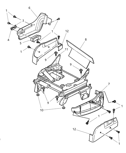 2004 Dodge Caravan Front Seat - Attaching Parts Diagram 1 - Thumbnail