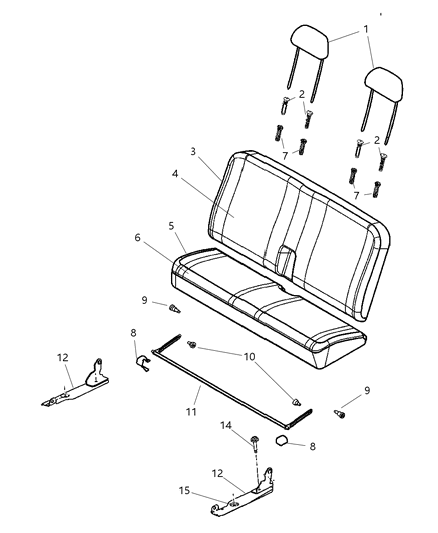 2008 Dodge Durango Rear Seat - Bench Diagram 1 - Thumbnail