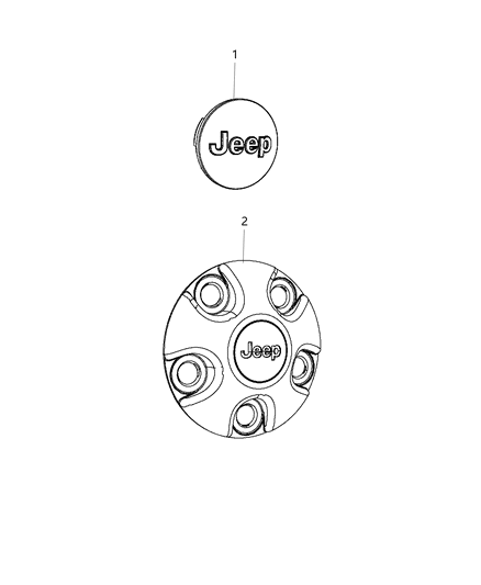 2016 Jeep Wrangler Center Caps Diagram