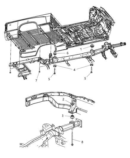 2011 Ram Dakota Body Hold Down Diagram 1 - Thumbnail